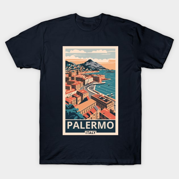 A Vintage Travel Art of Palermo - Italy T-Shirt by goodoldvintage